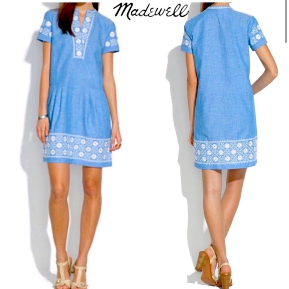 Madewell Sunstitch Embroidered Tunic Dress EUC XS